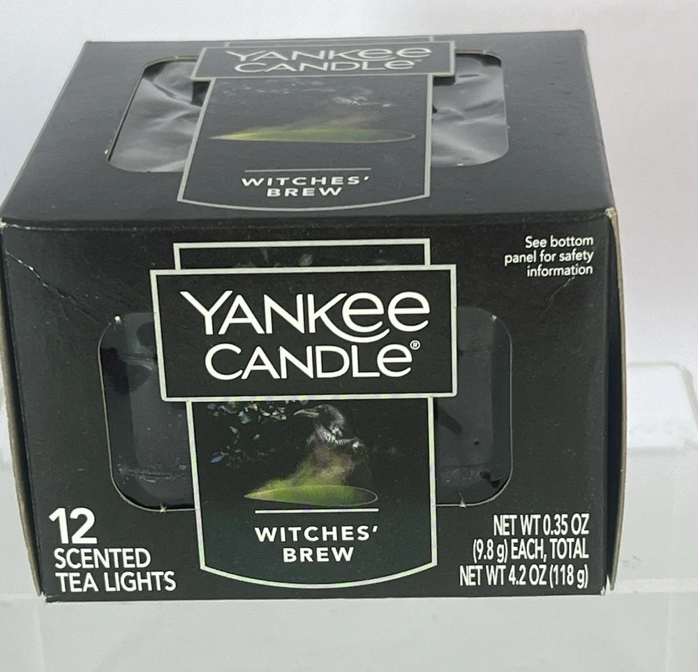 Yankee Candle Witches Brew 12 Scented Tea Lights Halloween Retired Black